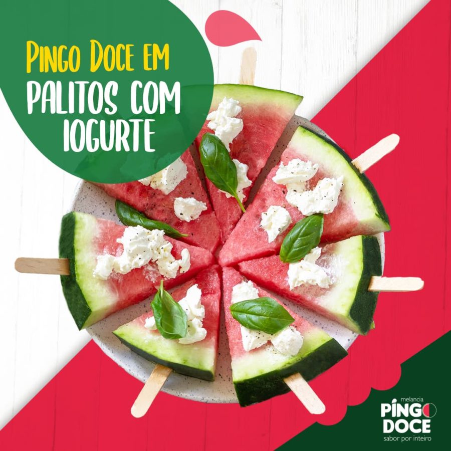 Palitos de melancia Pingo Doce com iogurte