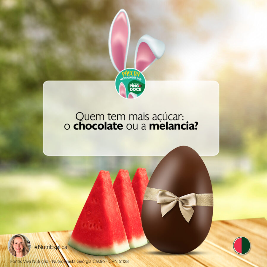 Que delícia a páscoa chegou! Momento de reunir amigos, família, a criançada e por que não combinar seu chocolatinho com uma fruta?